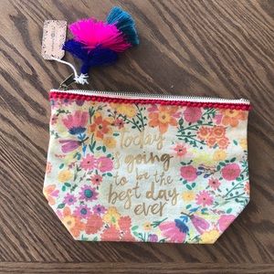 Floral Motivational Make Up Bag